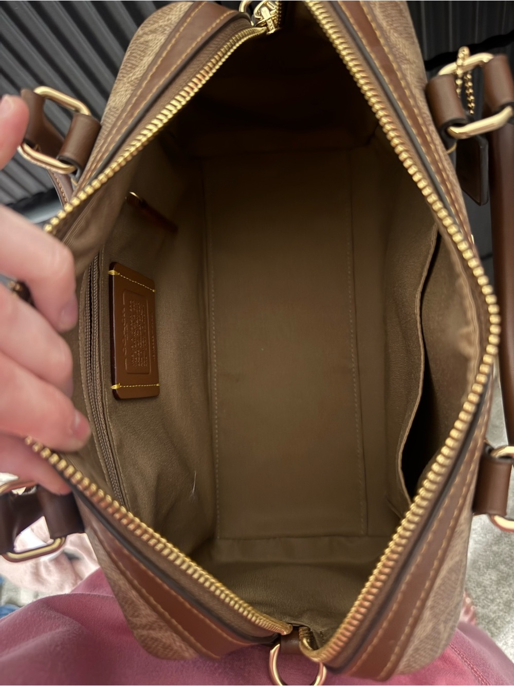 Coach Brown Signature Rowan Satchel Bag with Matching Wallet - Picture 5 of 12